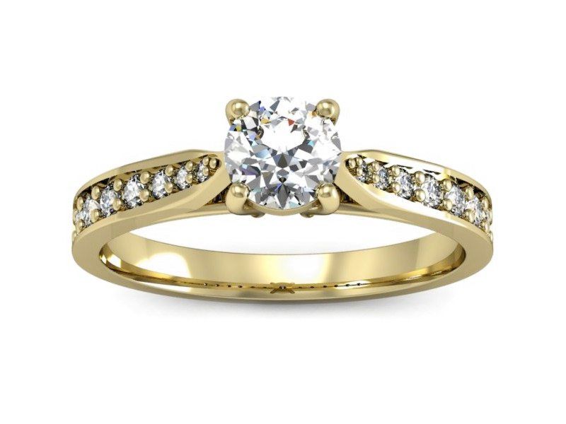 Pierścionek zaręczynowy z diamentami złoto proba 585 - p16013z