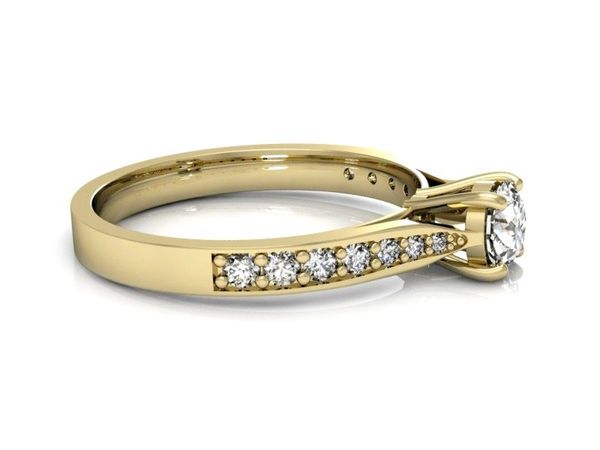 Pierścionek zaręczynowy z diamentami złoto 585 - p16013z