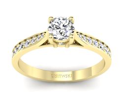 Pierścionek zaręczynowy z diamentami złoto 585 - p16013z