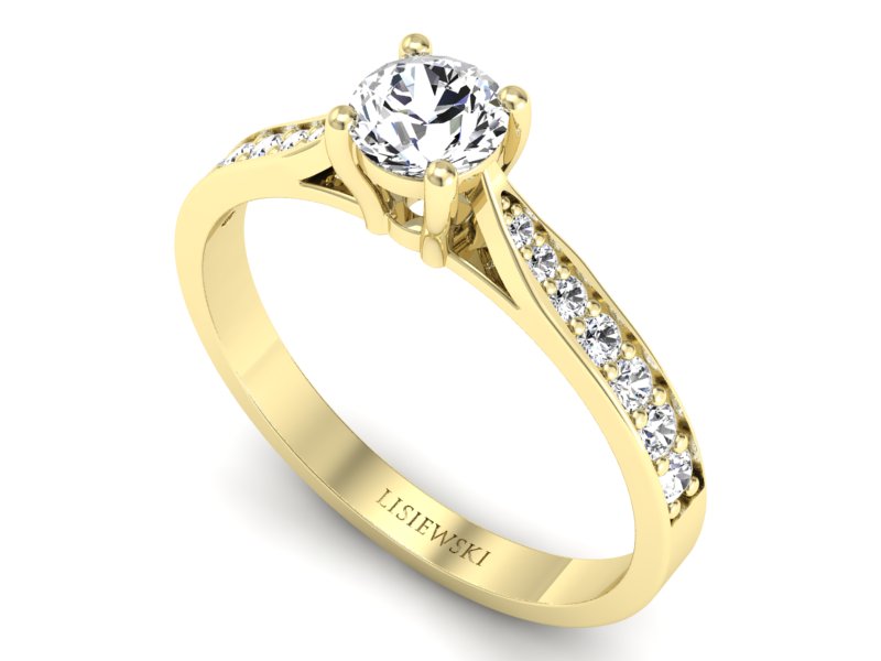 Pierścionek zaręczynowy z diamentami - p16013z — zdjęcie 3