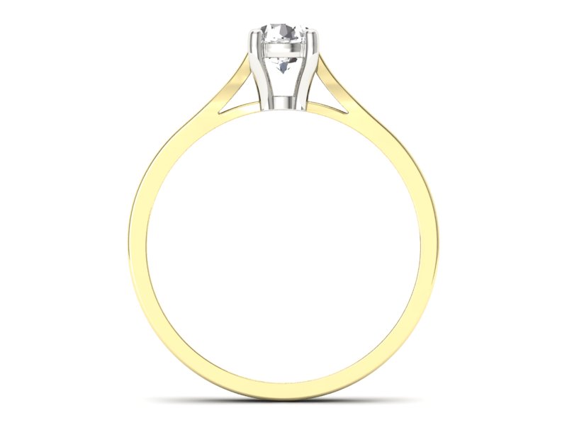 Pierścionek z brylantami żółte i białe złoto - p16013zb — zdjęcie 2