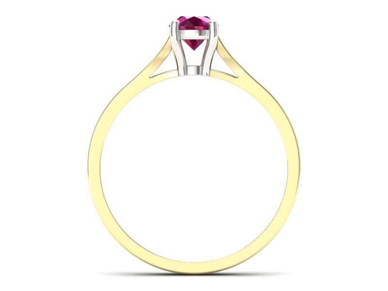 Pierścionek z rubinem i diamentami - p16013zbr — zdjęcie 2