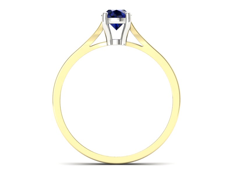 Pierścionek zaręczynowy z szafirem i brylantami - p16013zbsz — zdjęcie 2