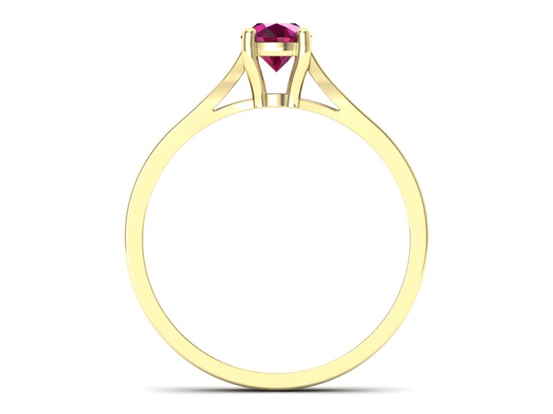 Pierścionek zaręczynowy z rubinem i brylantami - p16013zr — zdjęcie 2