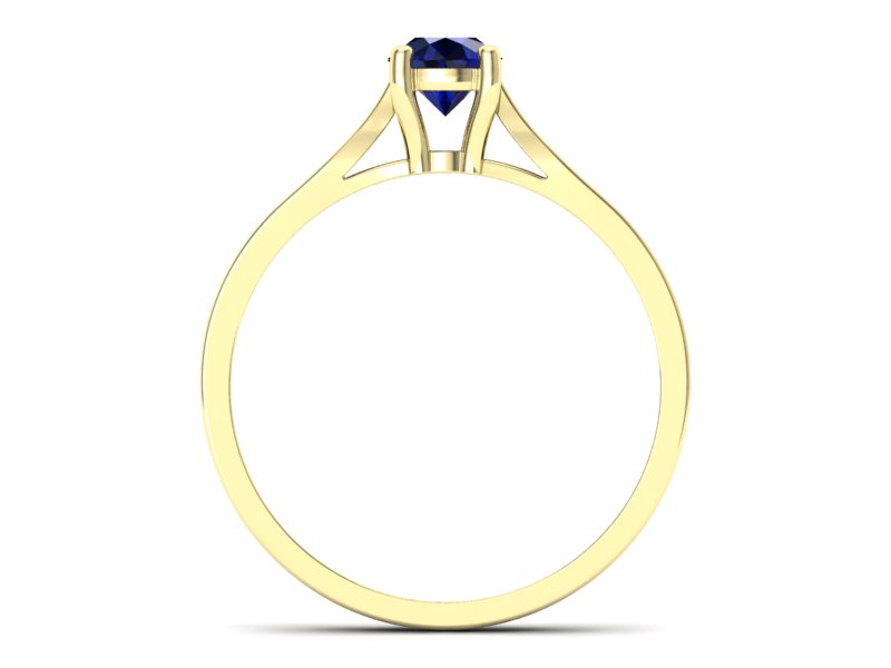 Złoty pierścionek z szafirem i brylantami - p16013zsz — zdjęcie 2