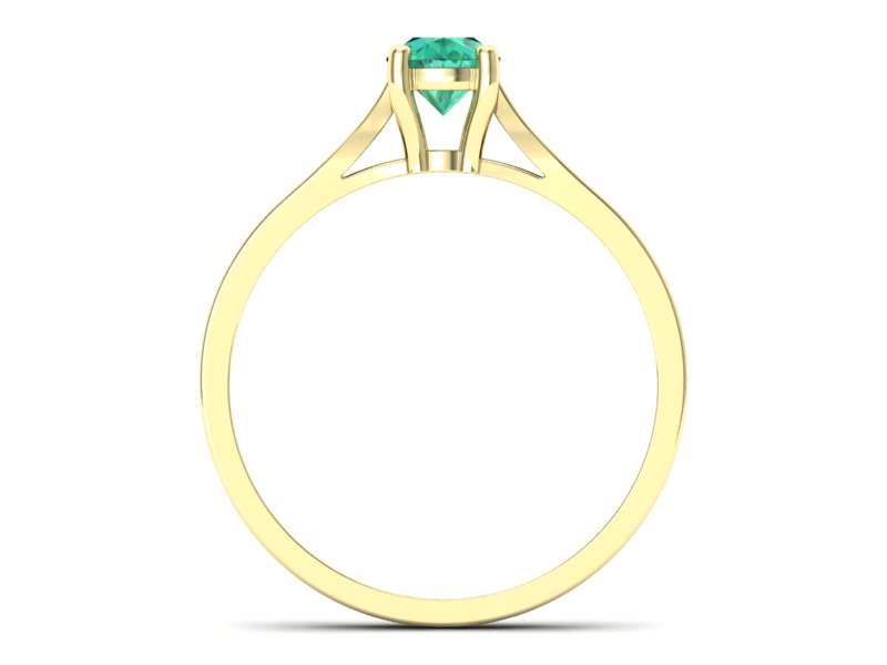 Złoty pierścionek ze szmaragdem i brylantami - p16013zszm — zdjęcie 2