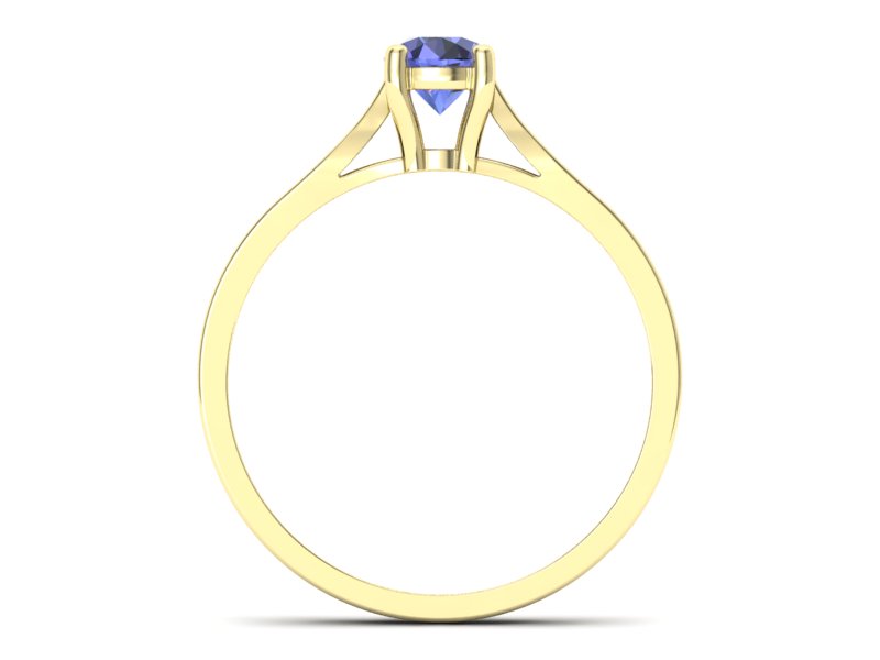 Złoty pierścionek z tanzanitem i brylantami - p16013ztnz — zdjęcie 2