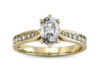 Pierścionek zaręczynowy z diamentami złoto 585 - p16014z - 1