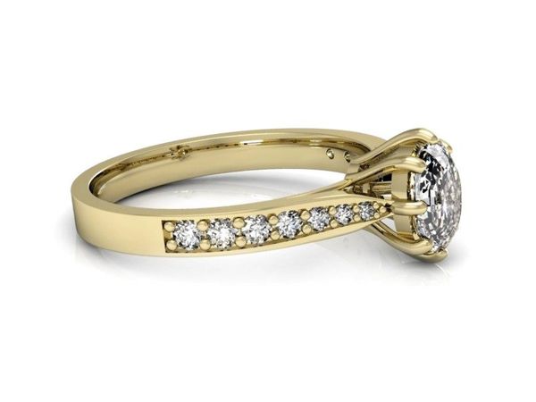 Pierścionek zaręczynowy z diamentami złoto 585 - p16014z