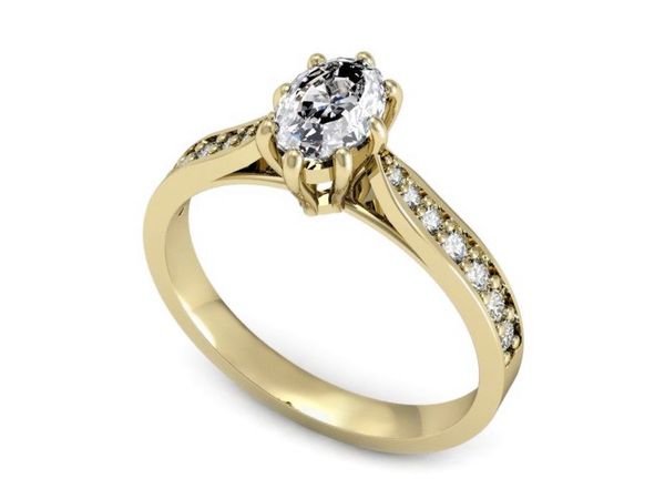 Pierścionek zaręczynowy z diamentami złoto 585 - p16014z