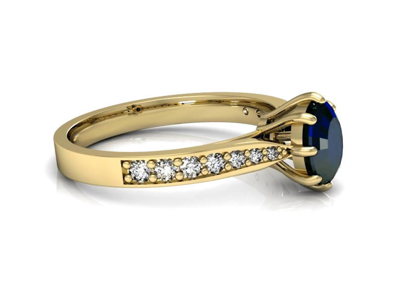 Pierścionek z szafirem i brylantami - p16014zsz — zdjęcie 2