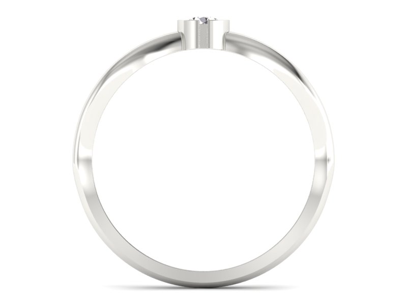 Złoty pierścionek z brylantem białe złoto - p16016b — zdjęcie 2