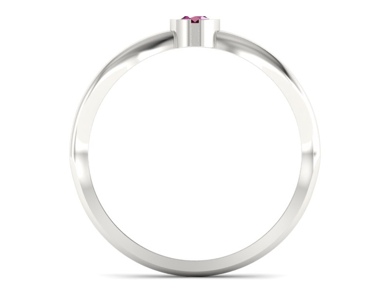 Złoty pierścionek z rubinem białe złoto - p16016br — zdjęcie 2