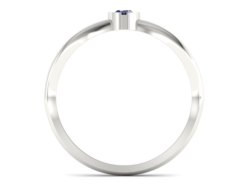Złoty pierścionek z szafirem białe złoto - p16016bsz — zdjęcie 2