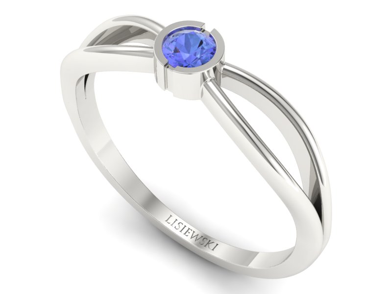 Pierścionek zaręczynowy z tanzanitem - p16016bt — zdjęcie 3