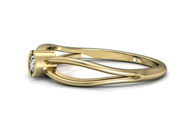 Złoty Pierścionek zaręczynowy z brylantem złoto - p16016z