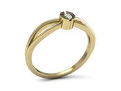 Złoty Pierścionek zaręczynowy z brylantem złoto - p16016z - 3