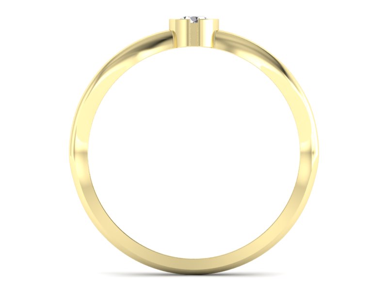 Złoty pierścionek zaręczynowy z brylantem - p16016z — zdjęcie 2