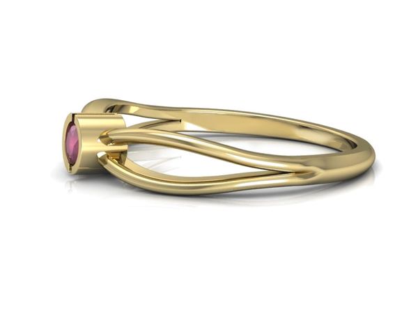 Pierścionek zaręczynowy z rubinem w żółtym złocie - p16016zr