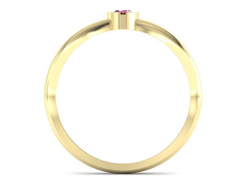 Pierścionek zaręczynowy z rubinem w żółtym złocie - p16016zr — zdjęcie 2