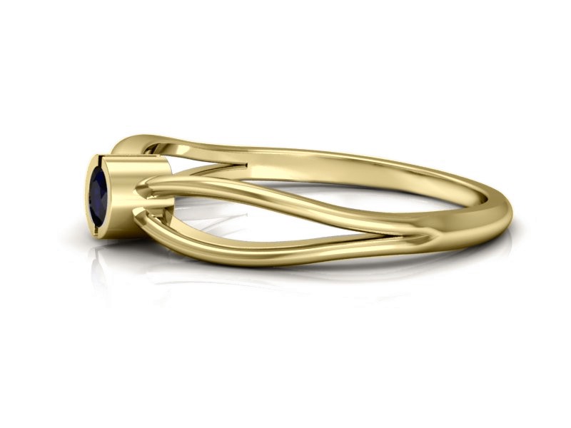 Złoty pierścionek z szafirem żółte złoto - p16016zsz — zdjęcie 5