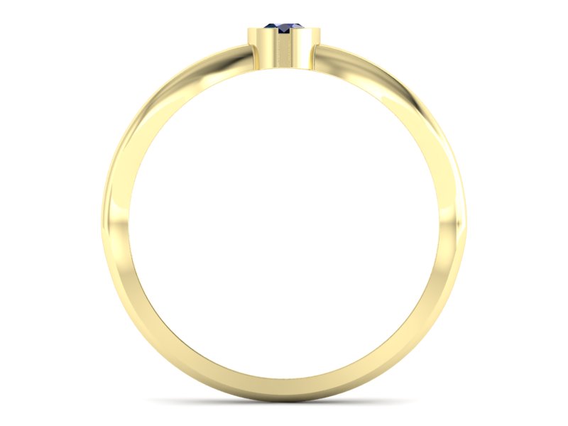 Złoty pierścionek z szafirem żółte złoto - p16016zsz — zdjęcie 2