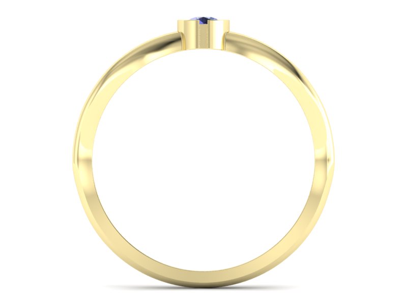 Złoty pierścionek z tanzanitem żółte złoto - p16016zt — zdjęcie 2