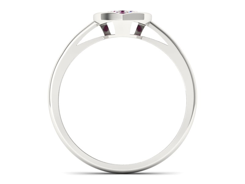 Złoty pierścionek z rubinami białe złoto - p16018br — zdjęcie 2