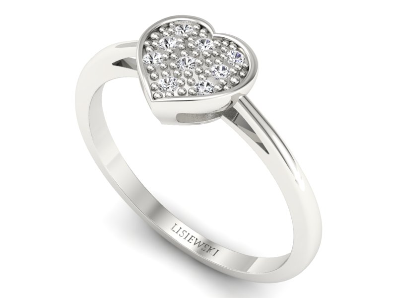 Pierścionek zaręczynowy z brylantami białe złoto - p16019b — zdjęcie 3