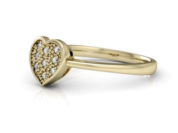 Pierścionek zaręczynowy z brylantami żółte złoto - p16019z