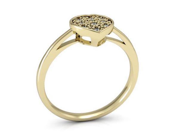 Pierścionek zaręczynowy z brylantami żółte złoto - p16019z