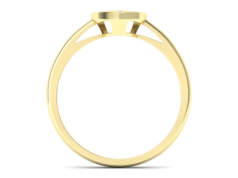 Pierścionek zaręczynowy z brylantami żółte złoto - p16019z — zdjęcie 2
