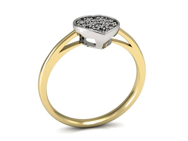 Pierścionek zaręczynowy z brylantami złoto 585 - p16019zb
