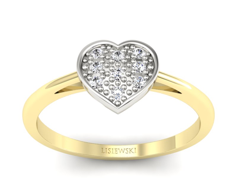 Pierścionek zaręczynowy z brylantami - p16019zb