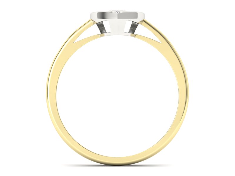 Pierścionek zaręczynowy z brylantami - p16019zb — zdjęcie 2