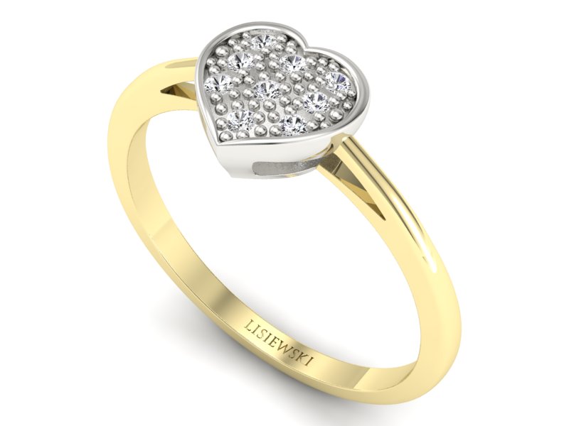 Pierścionek zaręczynowy z brylantami - p16019zb — zdjęcie 3