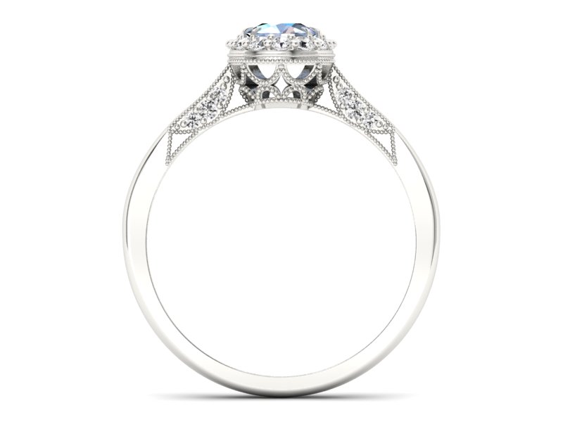 Złoty pierścionek z akwamarynem i brylantami - p16020bakw — zdjęcie 2