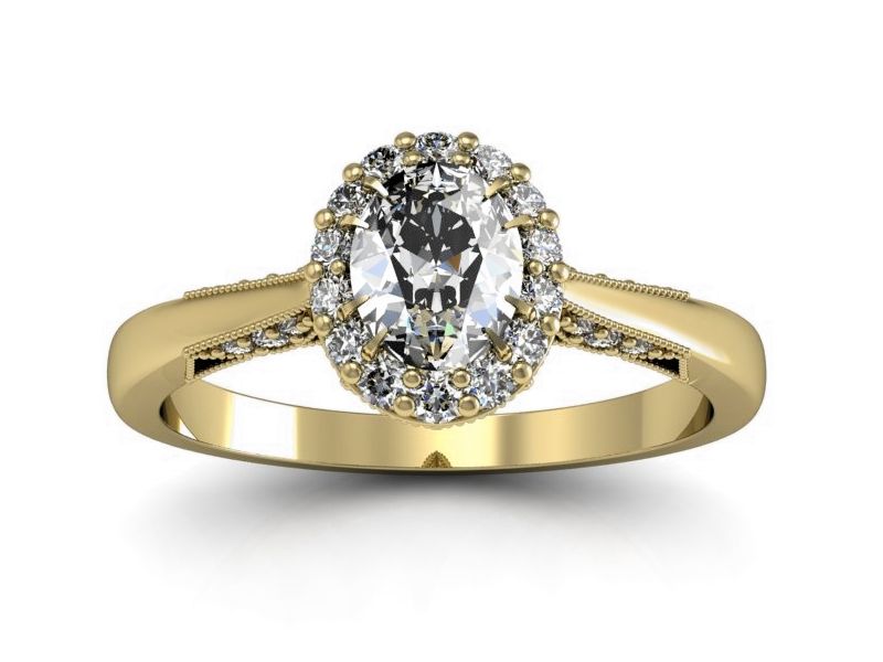 Pierścionek zaręczynowy z diamentami złoto proba 585 - p16020zbr_SI_H