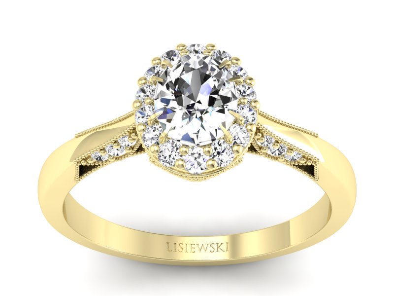 Złoty pierścionek zaręczynowy z diamentami - p16020zbr_SI_H