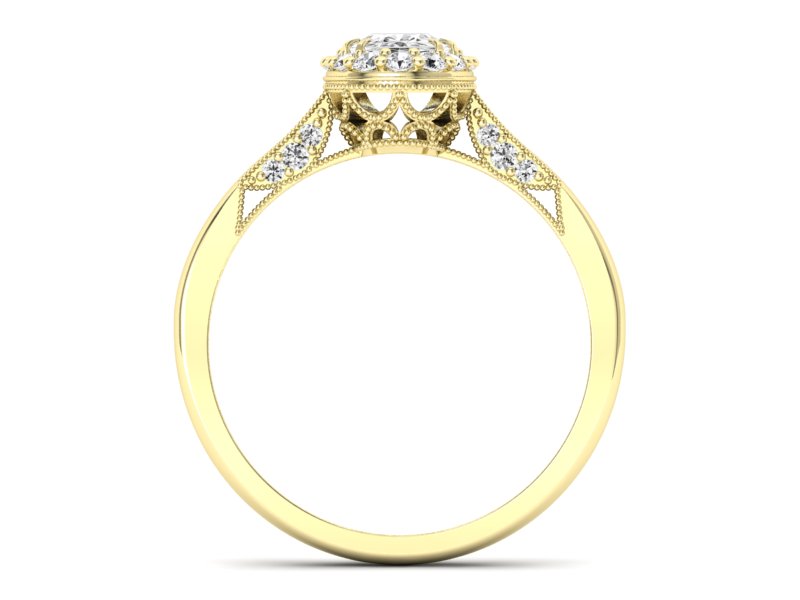 Złoty pierścionek zaręczynowy z diamentami - p16020zbr_SI_H — zdjęcie 2