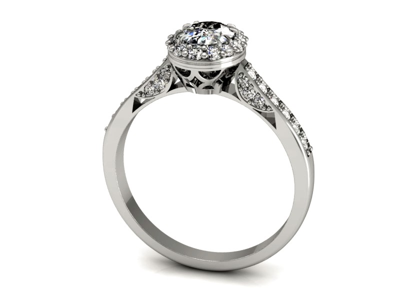 Pierścionek zaręczynowy z diamentami - p16021b — zdjęcie 3