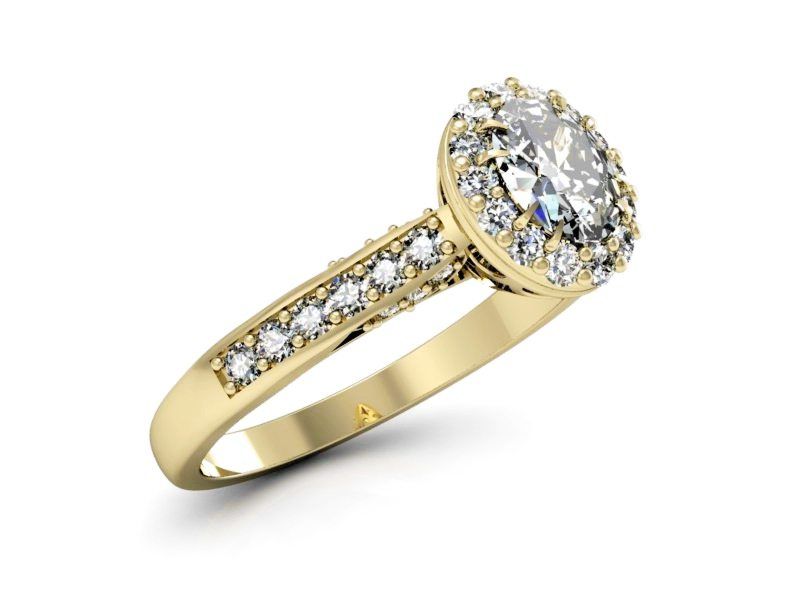 Pierścionek zaręczynowy z diamentami złoto proba 585 - p16021z