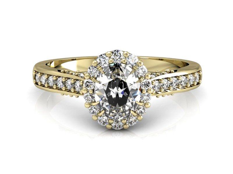 Pierścionek zaręczynowy z diamentami - p16021z — zdjęcie 2