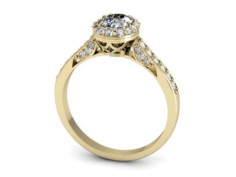 Pierścionek zaręczynowy z diamentami - p16021z — zdjęcie 3