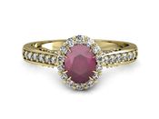 Zaręczynowy pierścionek z rubinem i diamentami - p16021zr - 2