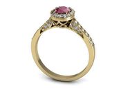 Zaręczynowy pierścionek z rubinem i diamentami - p16021zr - 3
