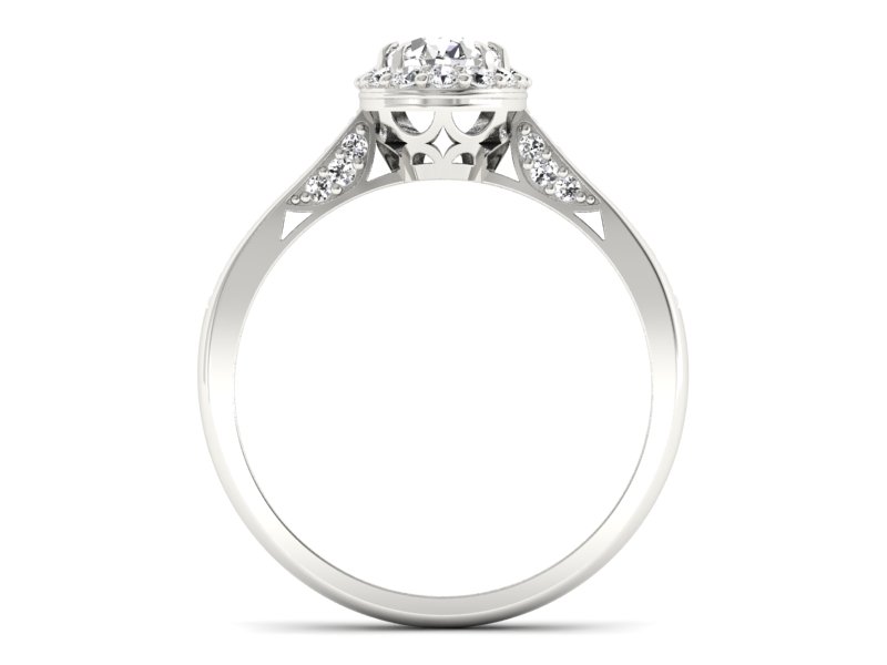 Pierścionek zaręczynowy z diamentami białe złoto - p16022b — zdjęcie 2