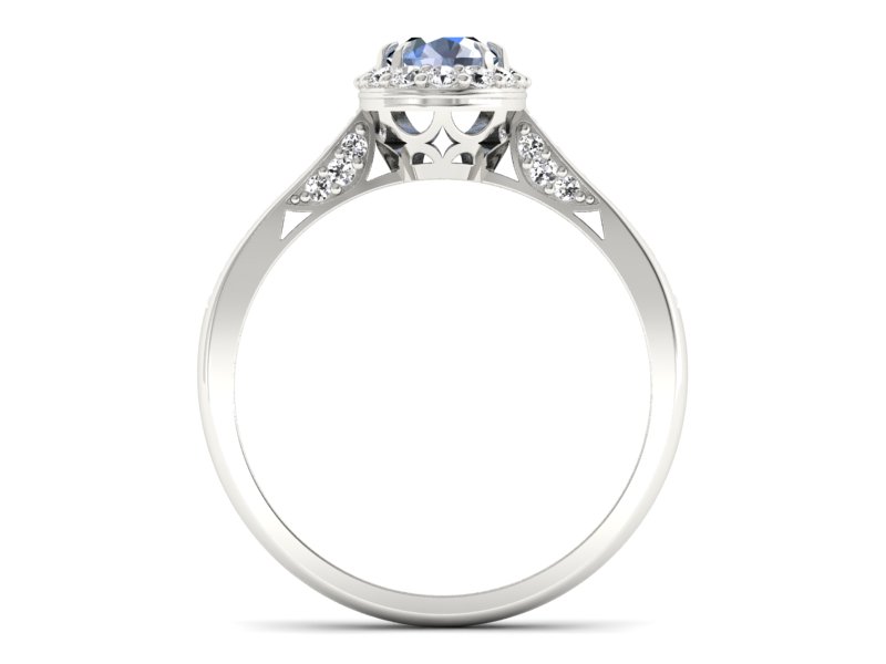 Złoty pierścionek z akwamarynem i brylantami - p16022bakw — zdjęcie 2