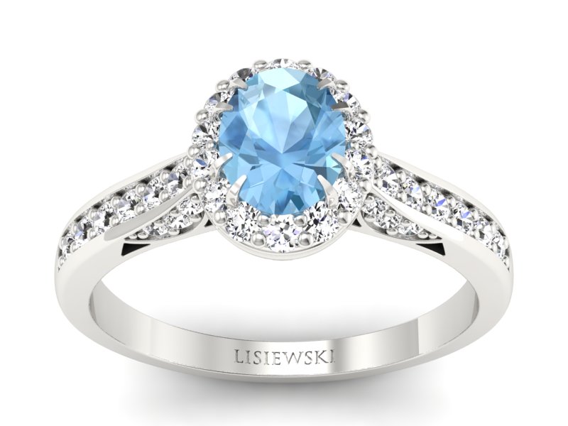 Pierścionek zaręczynowy z topazem i brylantami - p16022btop