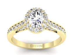 Złoty pierścionek z diamentami żółte złoto - p16022z